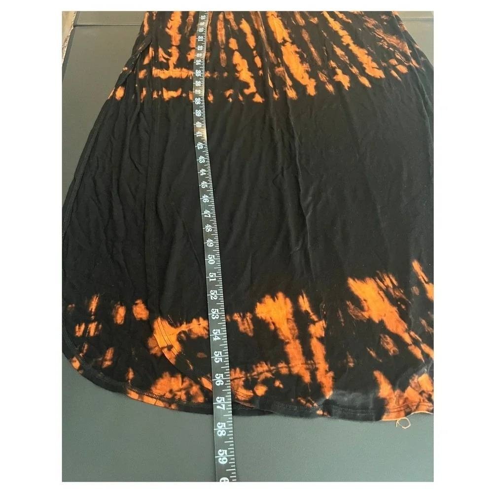 Fashion Nova Maxi Dress Womens Large Black Orange Tie Dye 1094 - Picture 6 of 12